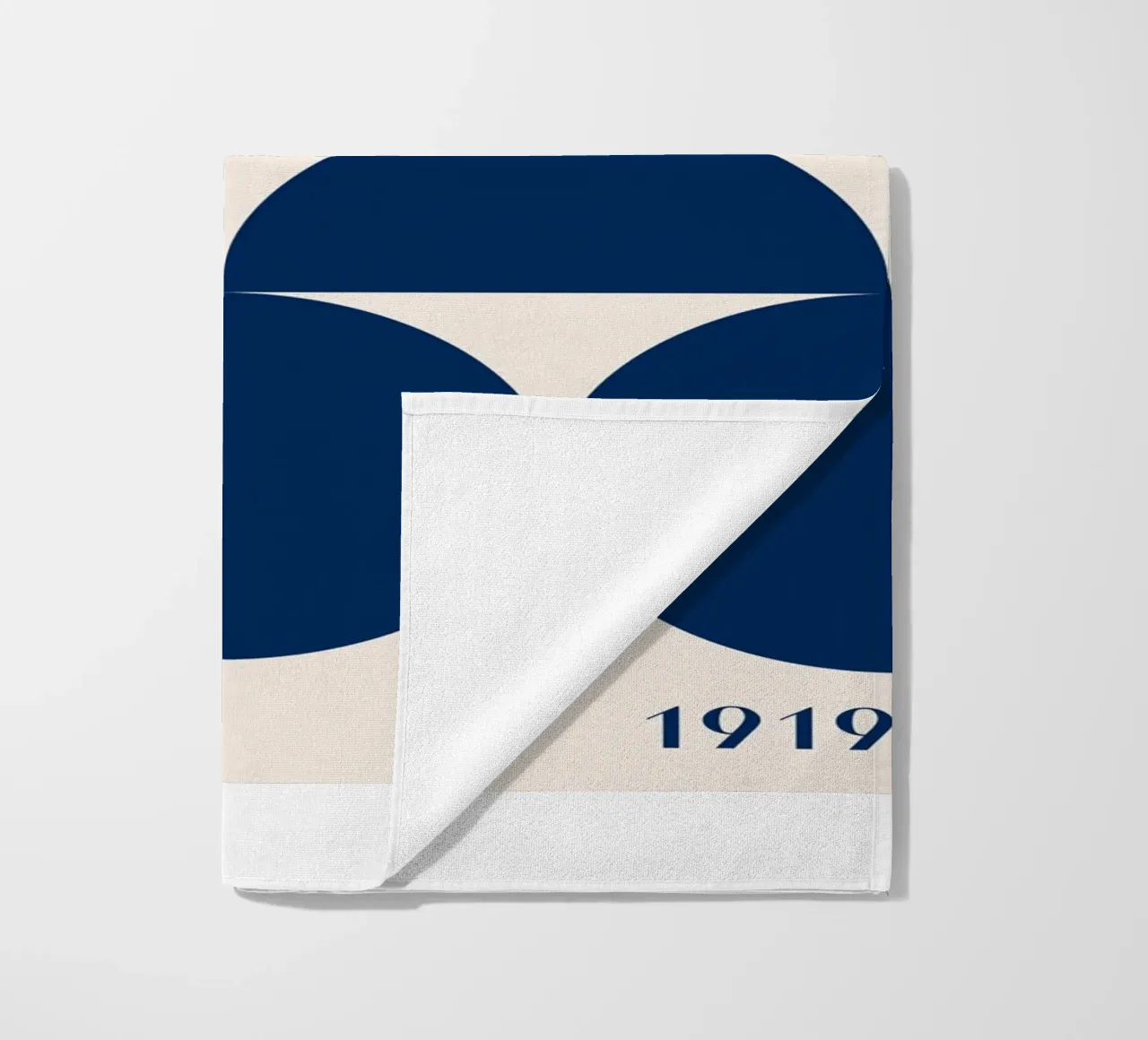 Bauhaus Geometry - Abstract shapes in blue beach towel by Whole©