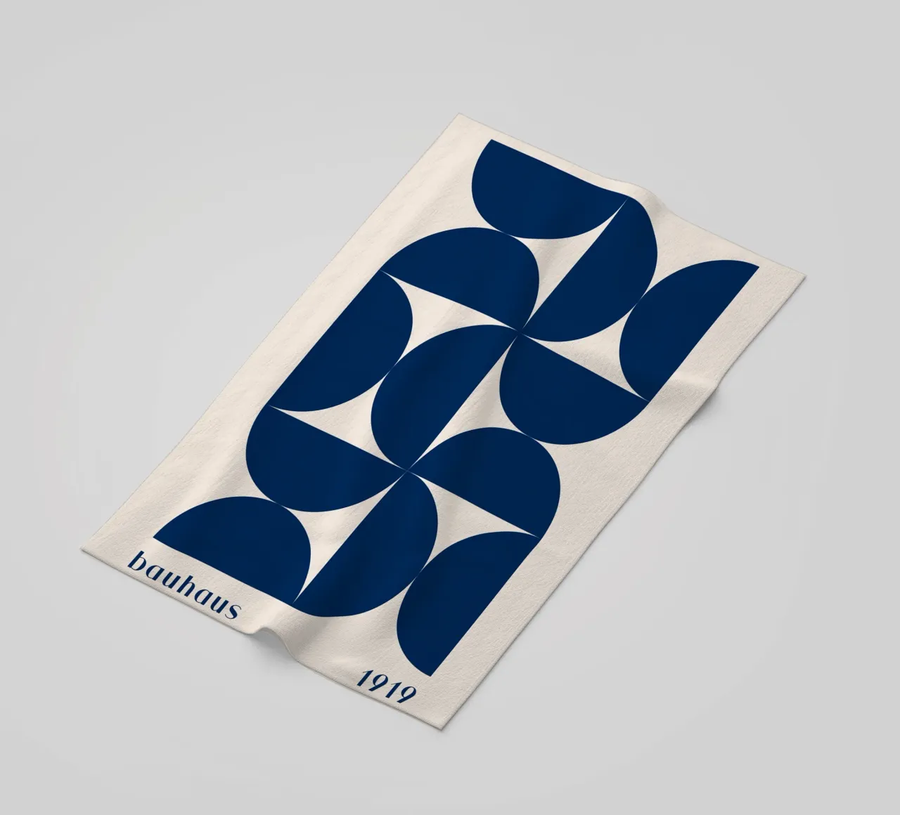 Bauhaus Geometry - Abstract shapes in blue beach towel by Whole©