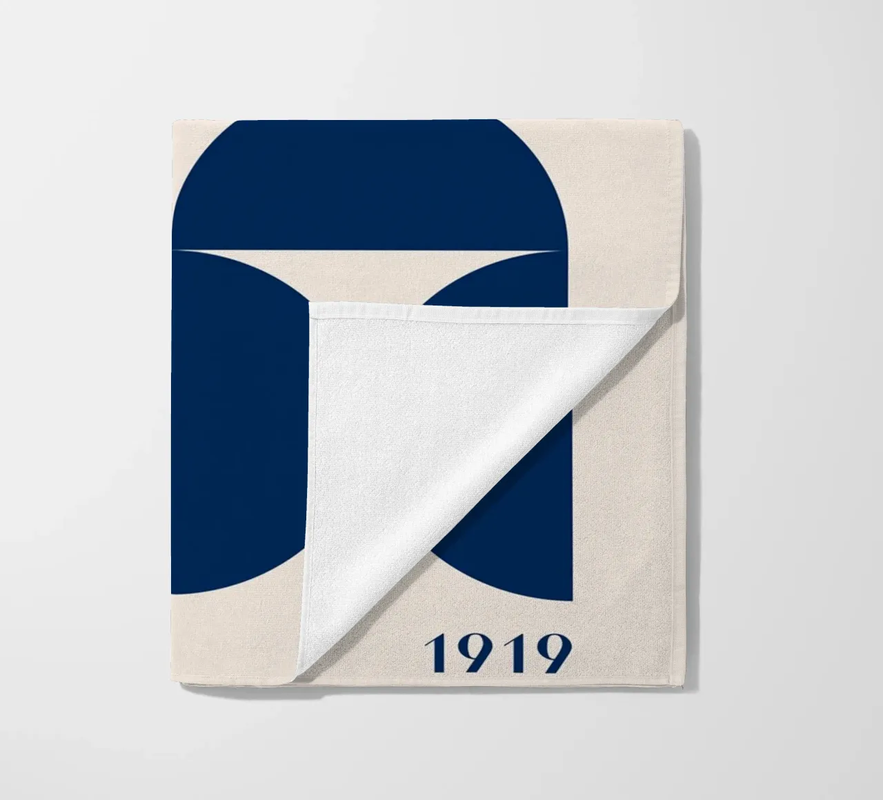 Bauhaus Geometry - Abstract shapes in blue beach towel by Whole©