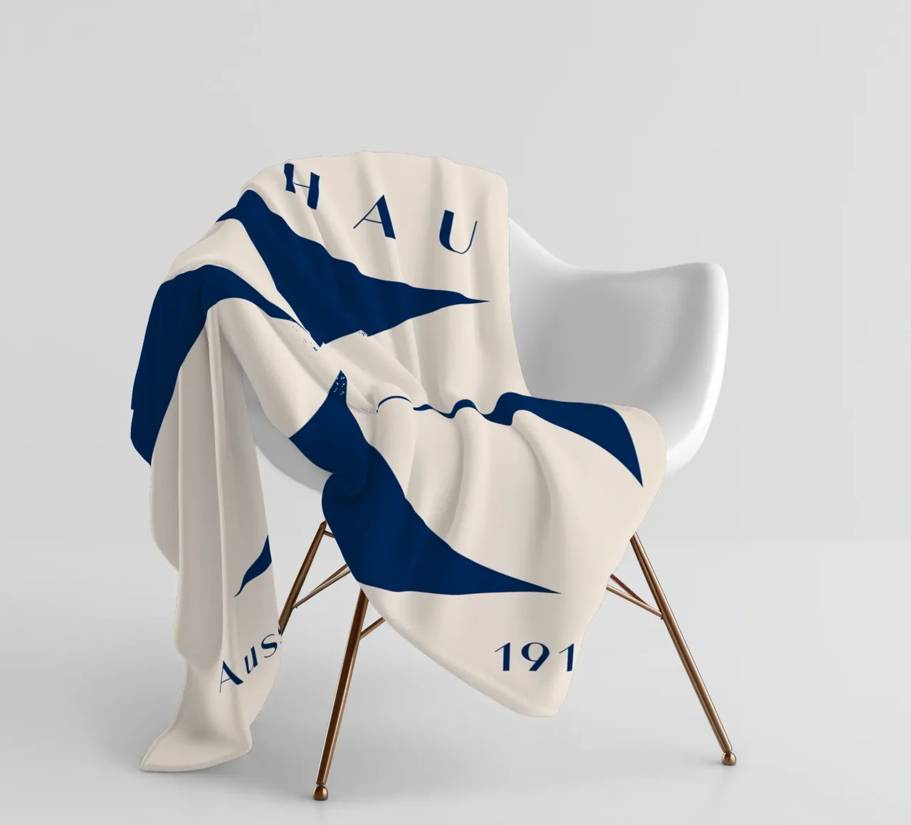 Bauhaus exhibition 1919 - Geometric design in blue fleece blanket by Whole©