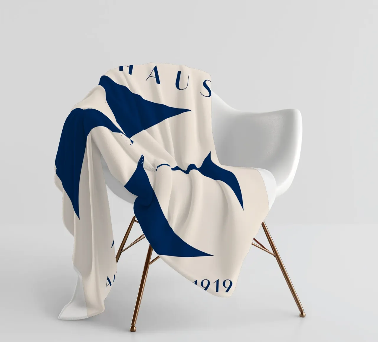 Bauhaus exhibition 1919 - Geometric design in blue fleece blanket by Whole©