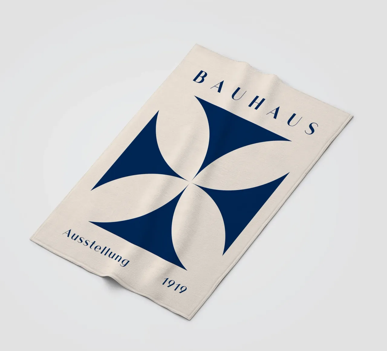 Bauhaus exhibition 1919 - Geometric design in blue fleece blanket by Whole©