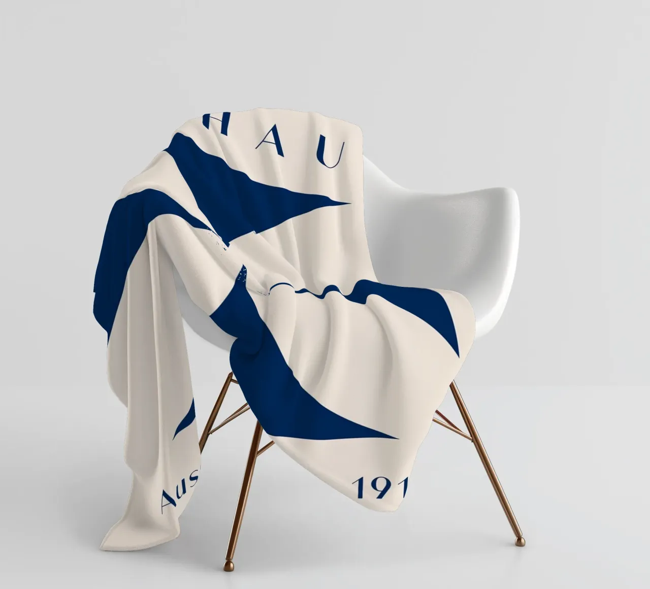 Bauhaus exhibition 1919 - Geometric design in blue fleece blanket by Whole©