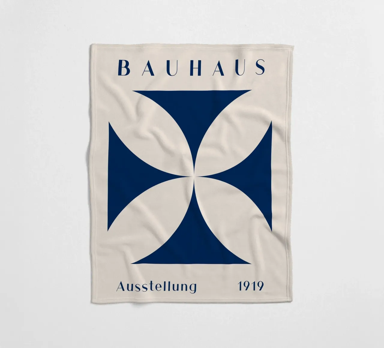 Bauhaus exhibition 1919 - Geometric design in blue fleece blanket by Whole©