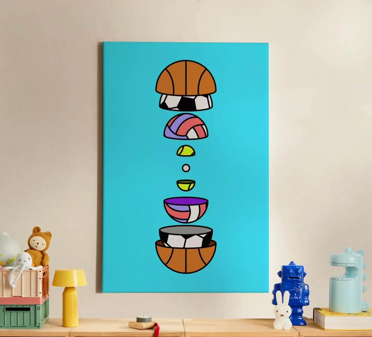 Big Balls canvas met Baklijst van Jan Luzar