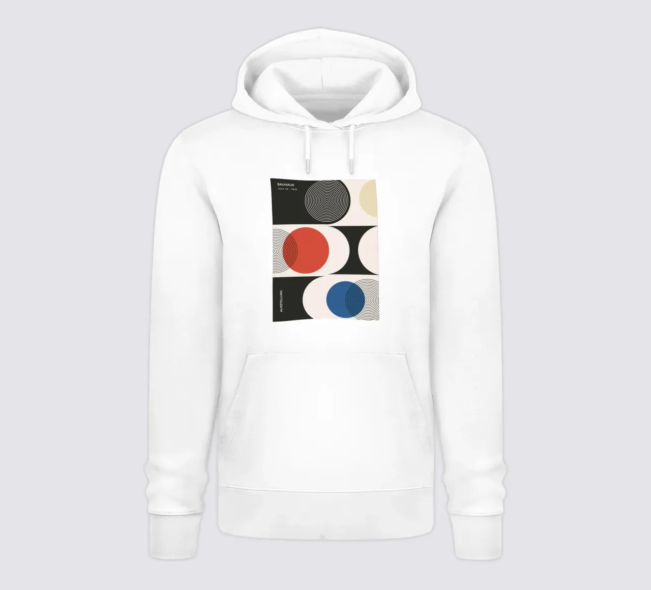 Mostra Bauhaus - Design di cerchi e colori primari felpa con cappuccio da Whole©