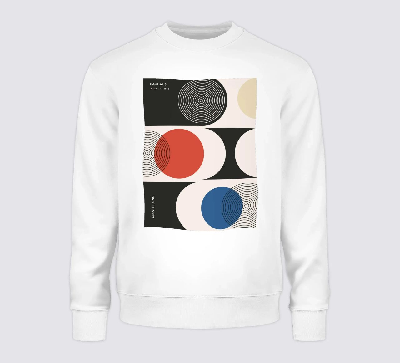 Exposición Bauhaus - Diseño de círculos y colores primarios sudadera de Whole©