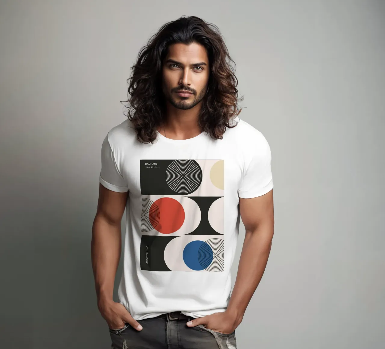 Mostra Bauhaus - Design di cerchi e colori primari t-shirt da Whole©