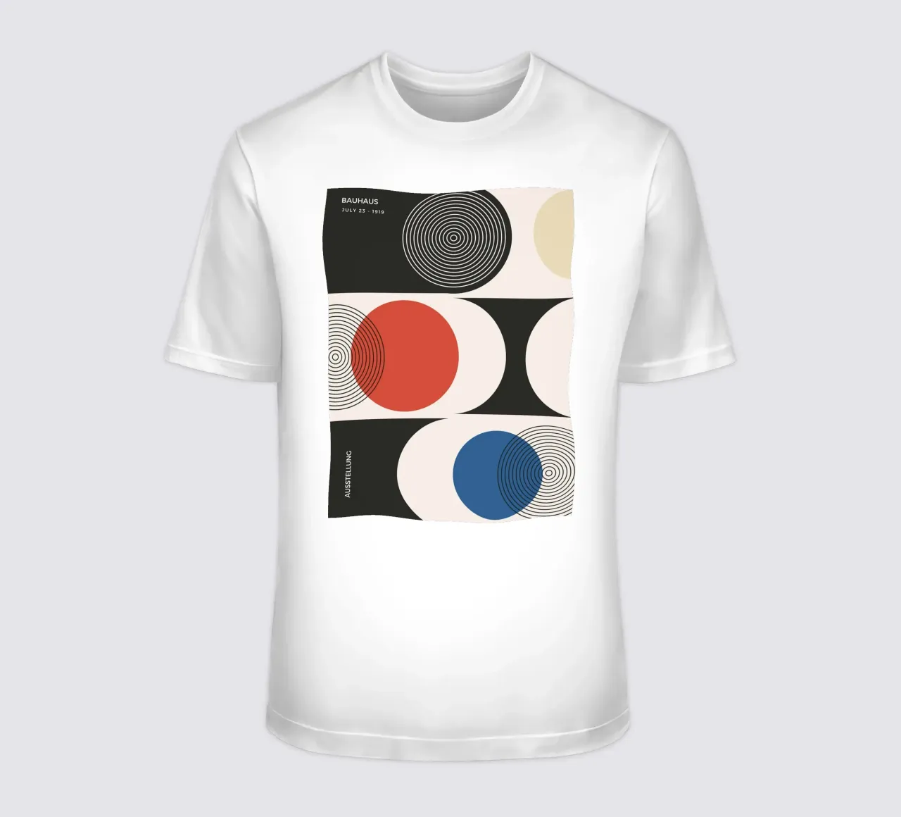 Mostra Bauhaus - Design di cerchi e colori primari t-shirt da Whole©