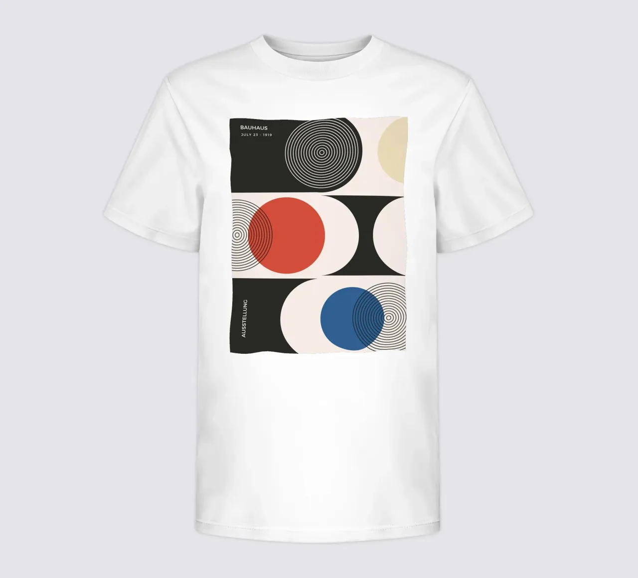 Bauhaus exhibition - Circles and primary colours design kids t-shirt by Whole©