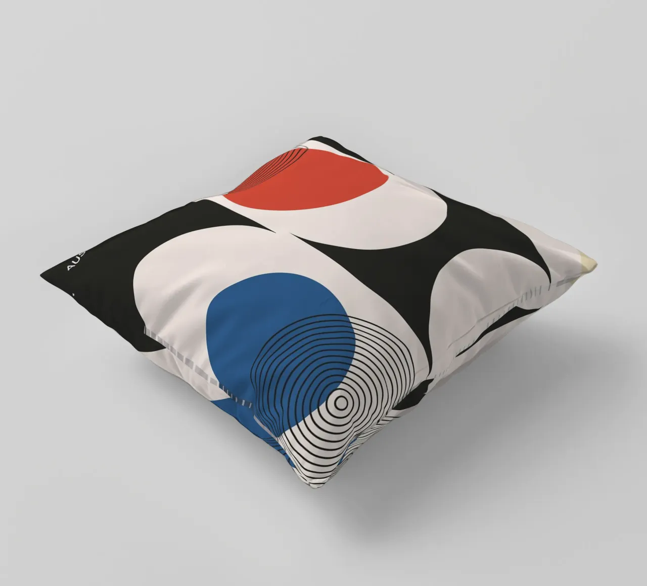 Bauhaus exhibition - Circles and primary colours design decorative cushion by Whole©