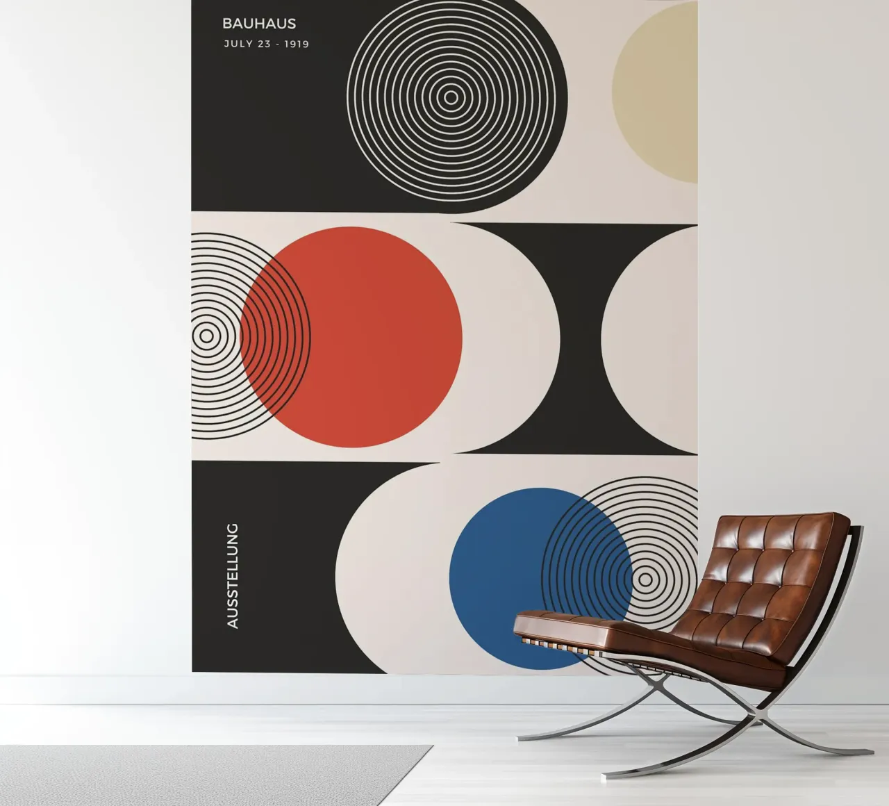 Bauhaus exhibition - Circles and primary colours design photo wallpaper by Whole©