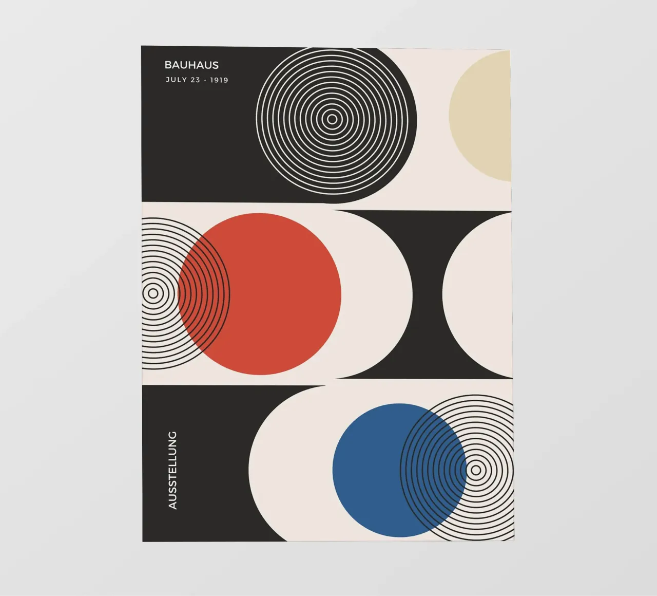 Bauhaus exhibition - Circles and primary colours design photo wallpaper by Whole©