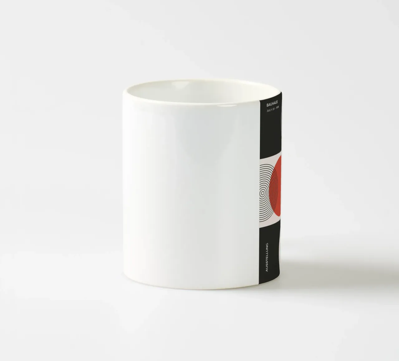 Bauhaus exhibition - Circles and primary colours design ceramic mug by Whole©