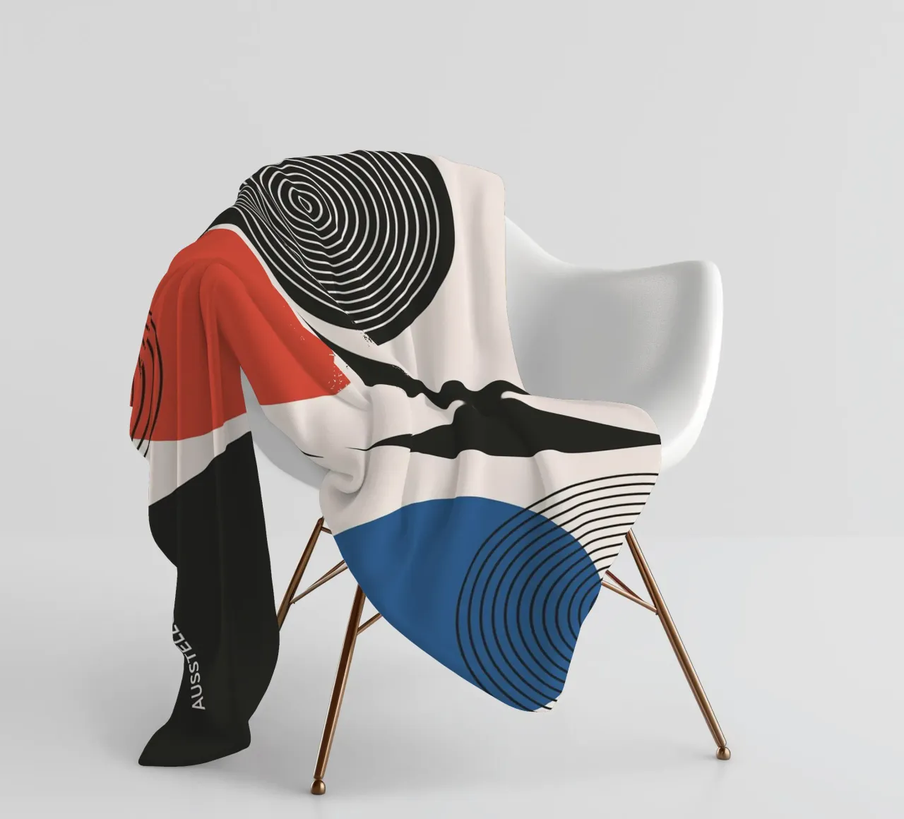 Bauhaus exhibition - Circles and primary colours design fleece blanket by Whole©