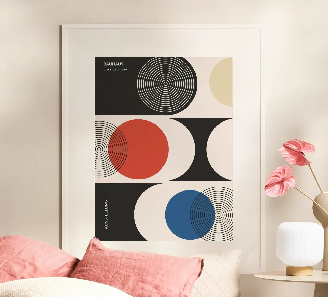 Bauhaus exhibition - Circles and primary colours design poster by Whole©