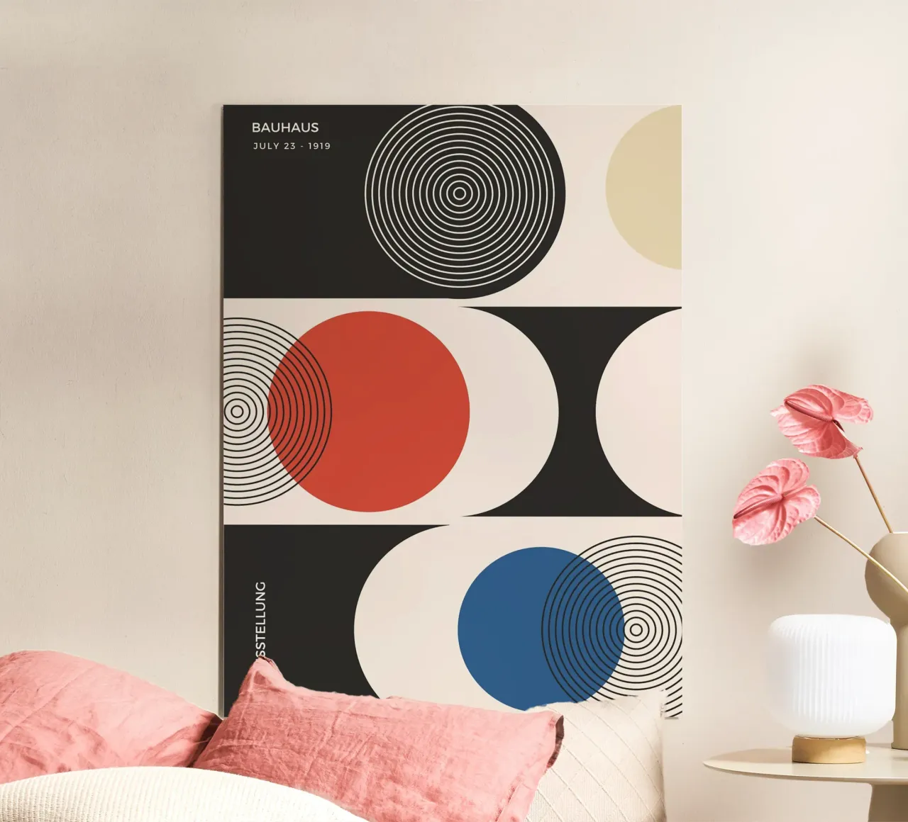 Bauhaus exhibition - Circles and primary colours design poster by Whole©