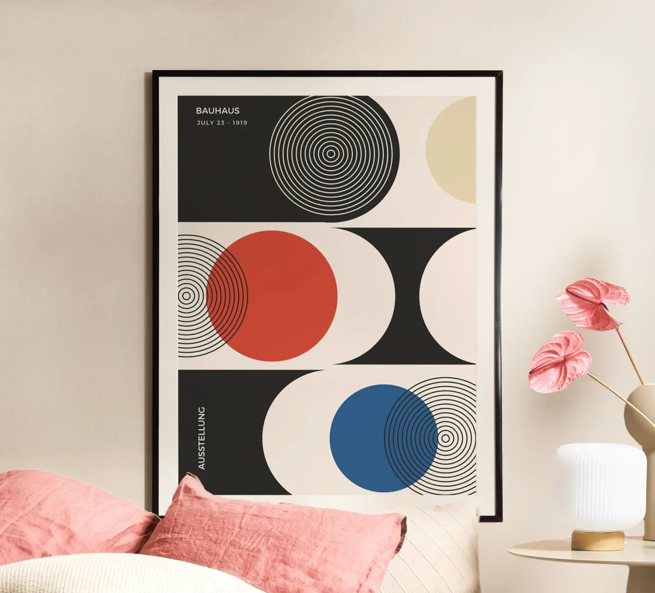 Bauhaus exhibition - Circles and primary colours design poster by Whole©