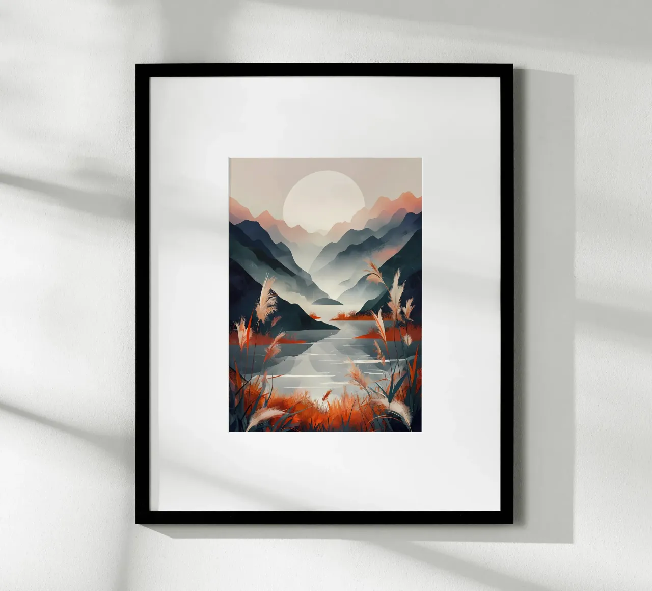 Sereno Tramonto Serenità poster con telaio in legno da Artistic-shop