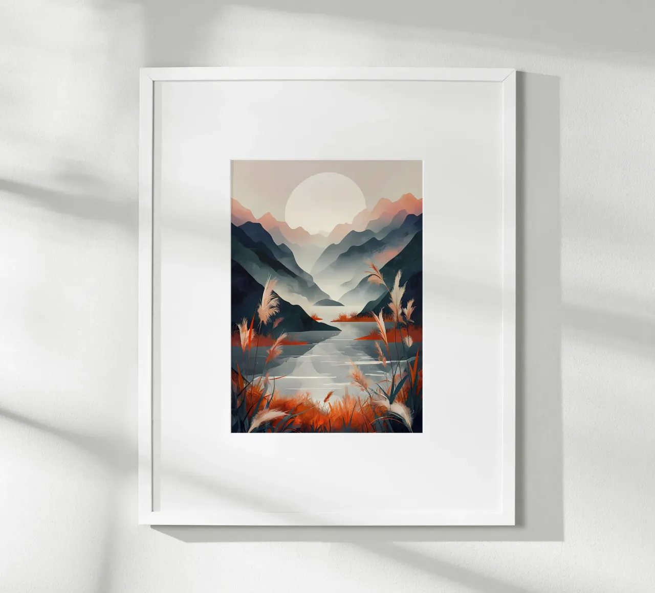 Sereno Tramonto Serenità poster con telaio in legno da Artistic-shop