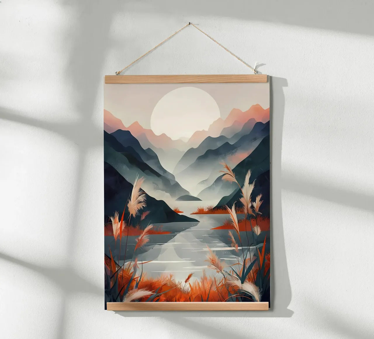 Sereno Tramonto Serenità poster con telaio in legno da Artistic-shop