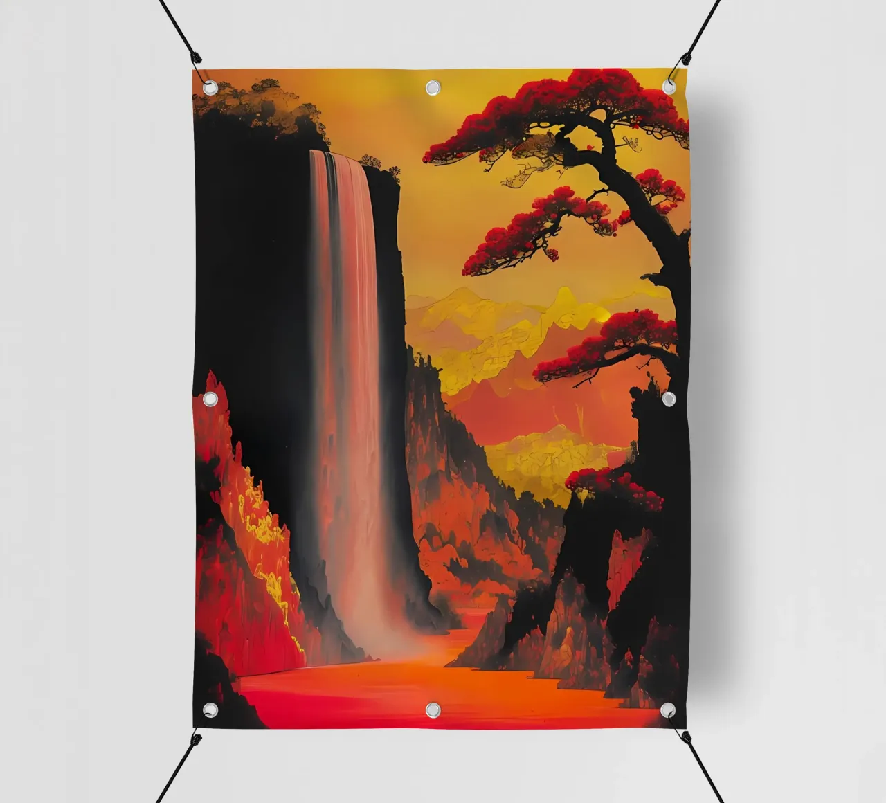 Cascata cremisi telo in pvc da Artistic-shop