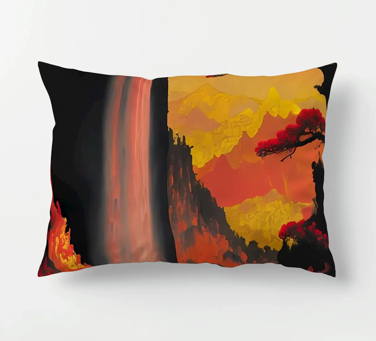 Cascata cremisi cuscino da Artistic-shop