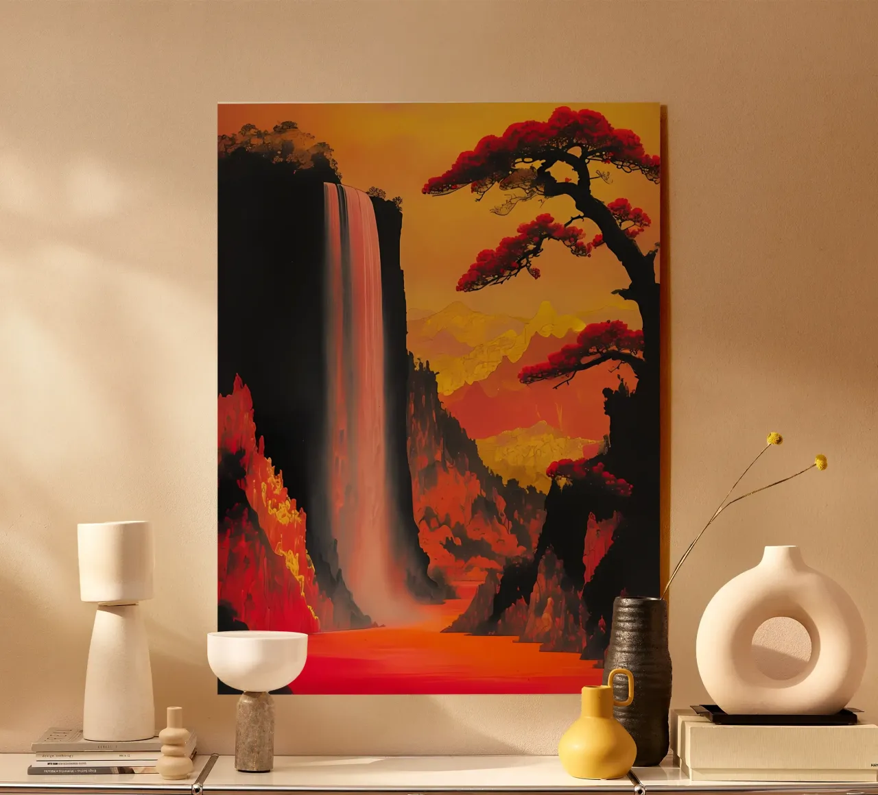 Cascata cremisi plexiglass da Artistic-shop