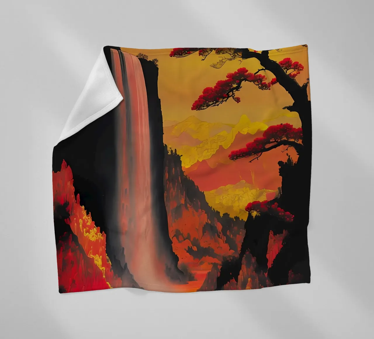 Cascata cremisi coperta in pile da Artistic-shop