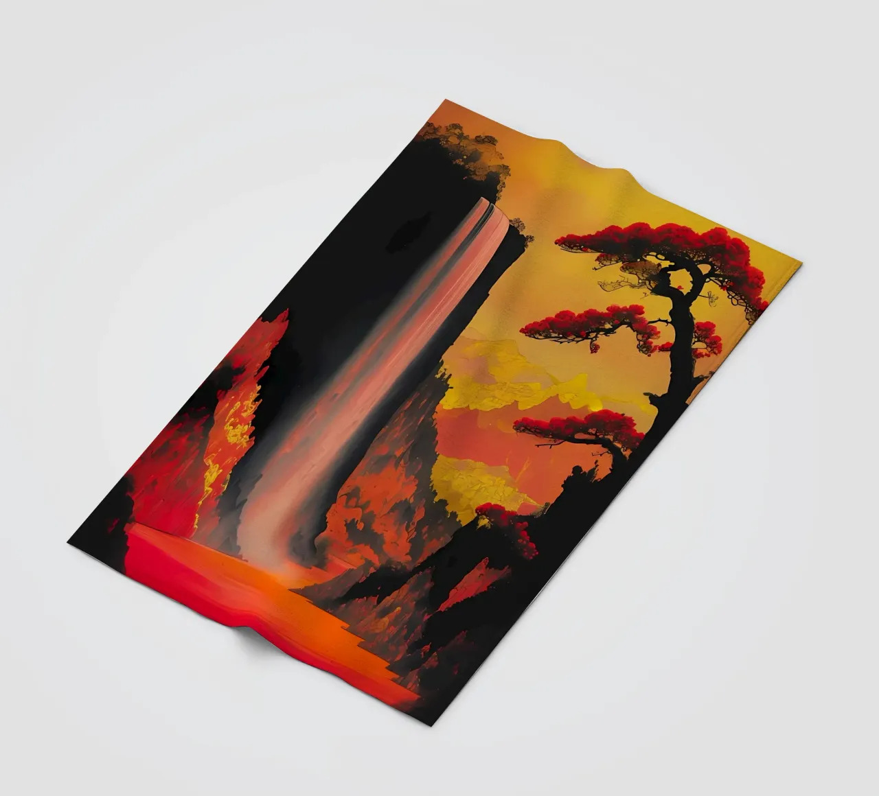 Cascata cremisi coperta in pile da Artistic-shop
