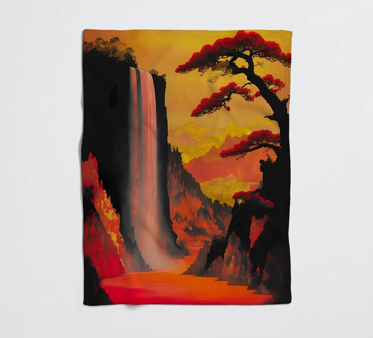Cascata cremisi coperta in pile da Artistic-shop