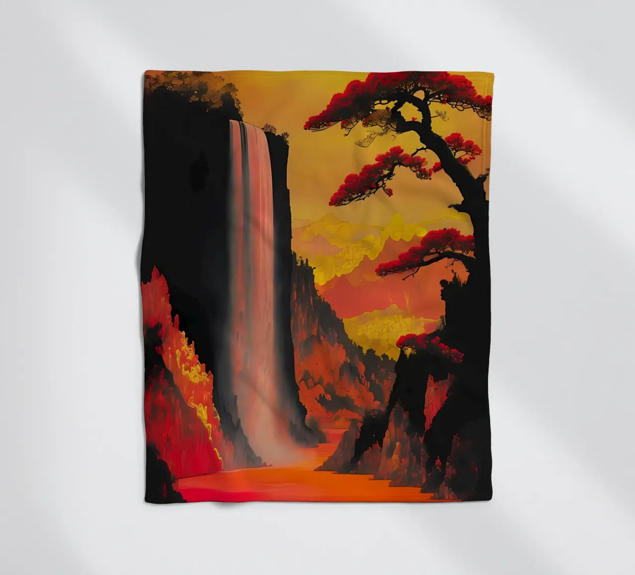 Cascata cremisi coperta in pile da Artistic-shop