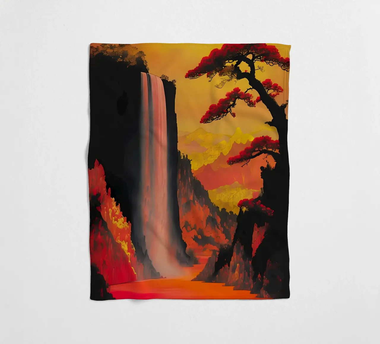 Cascata cremisi coperta in pile da Artistic-shop