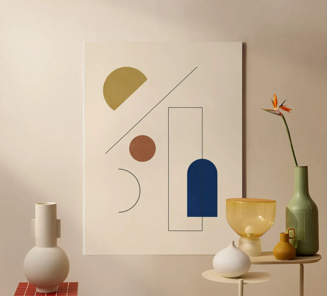 Geometrico minimale 59 tela con Cornice a cassetta da Gaite