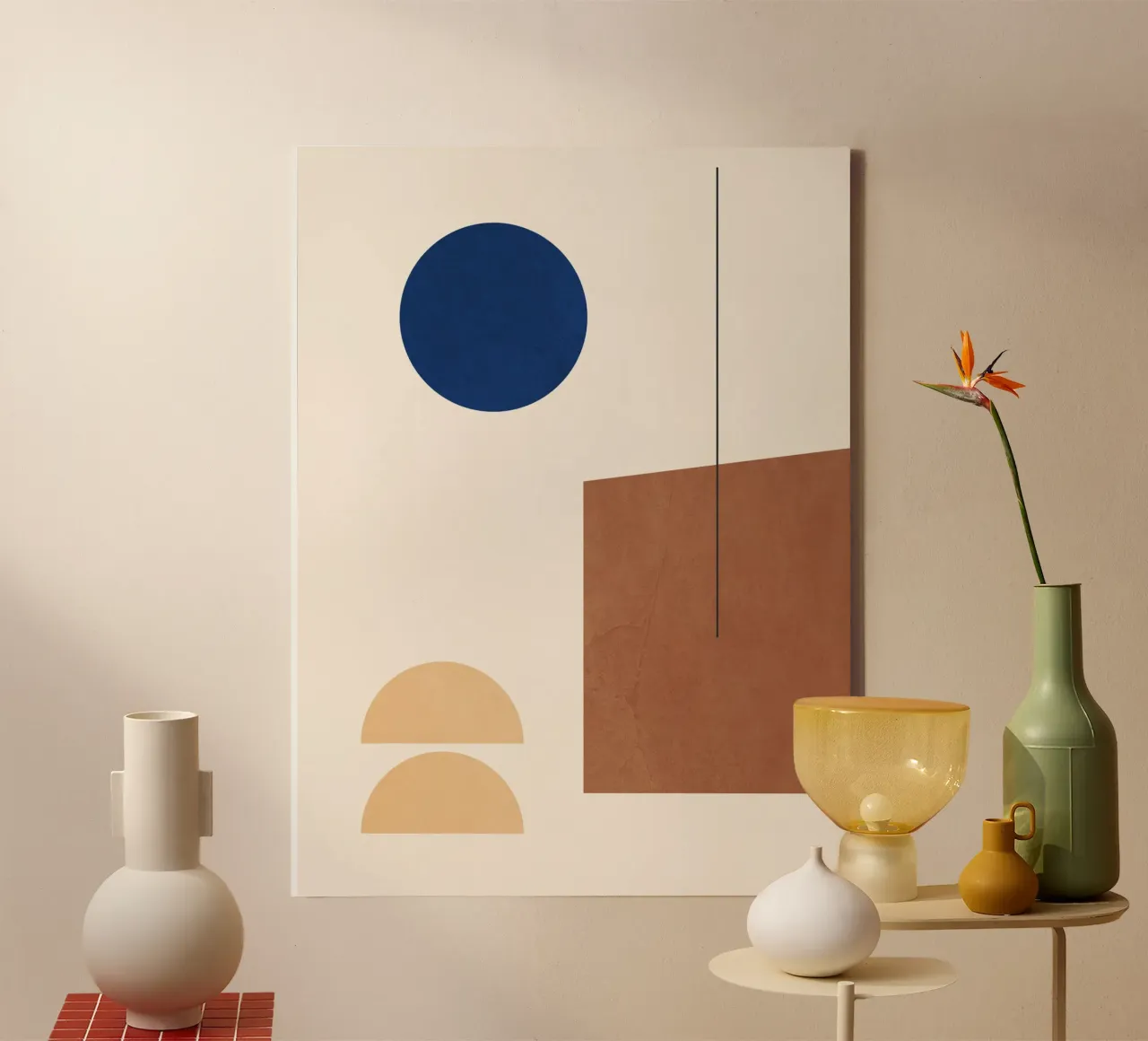 Geometrico minimale 60 tela con Cornice a cassetta da Gaite