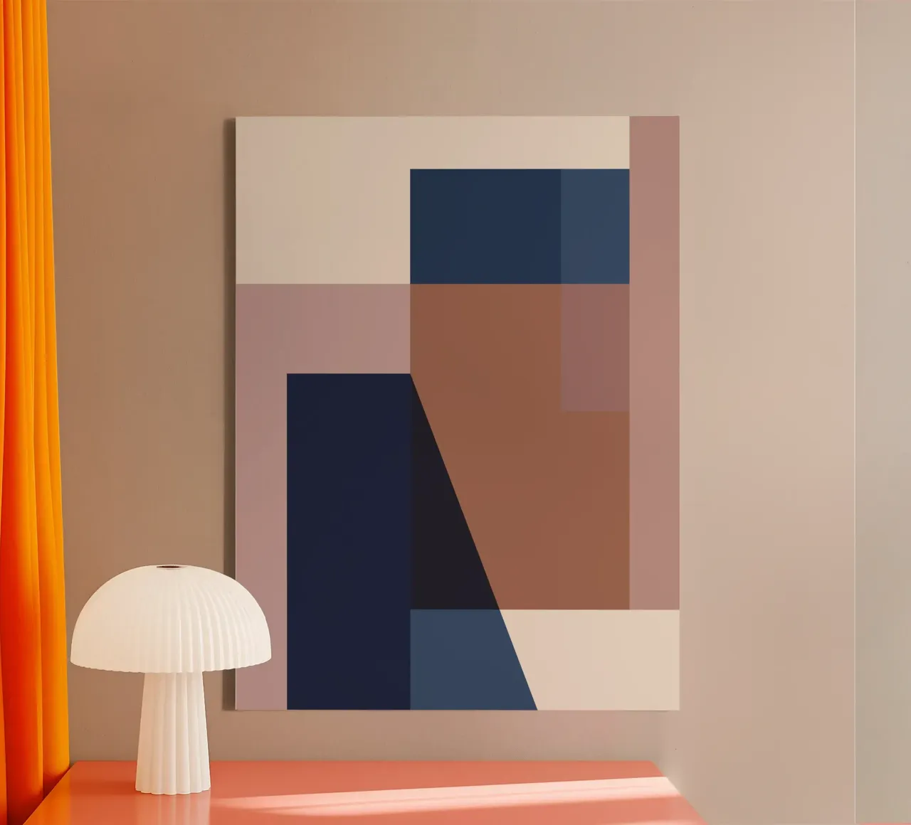 geometrisch abstract 45 canvas met Baklijst van Gaite
