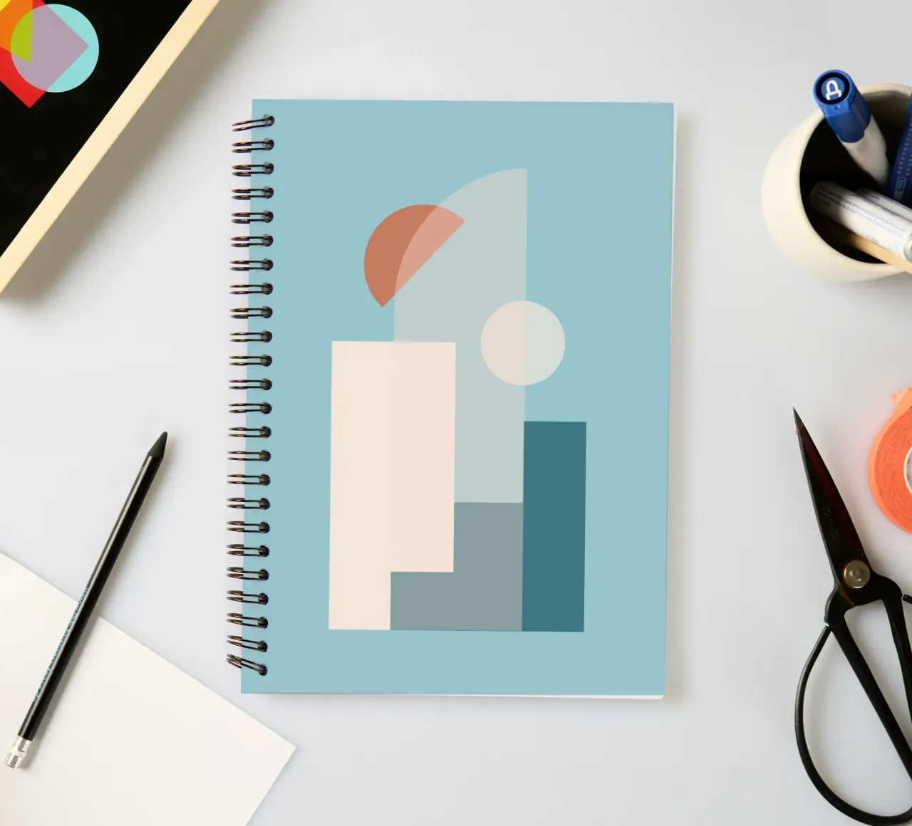 Minimal Geometric Shapes 17 spiral notebook by Gaite