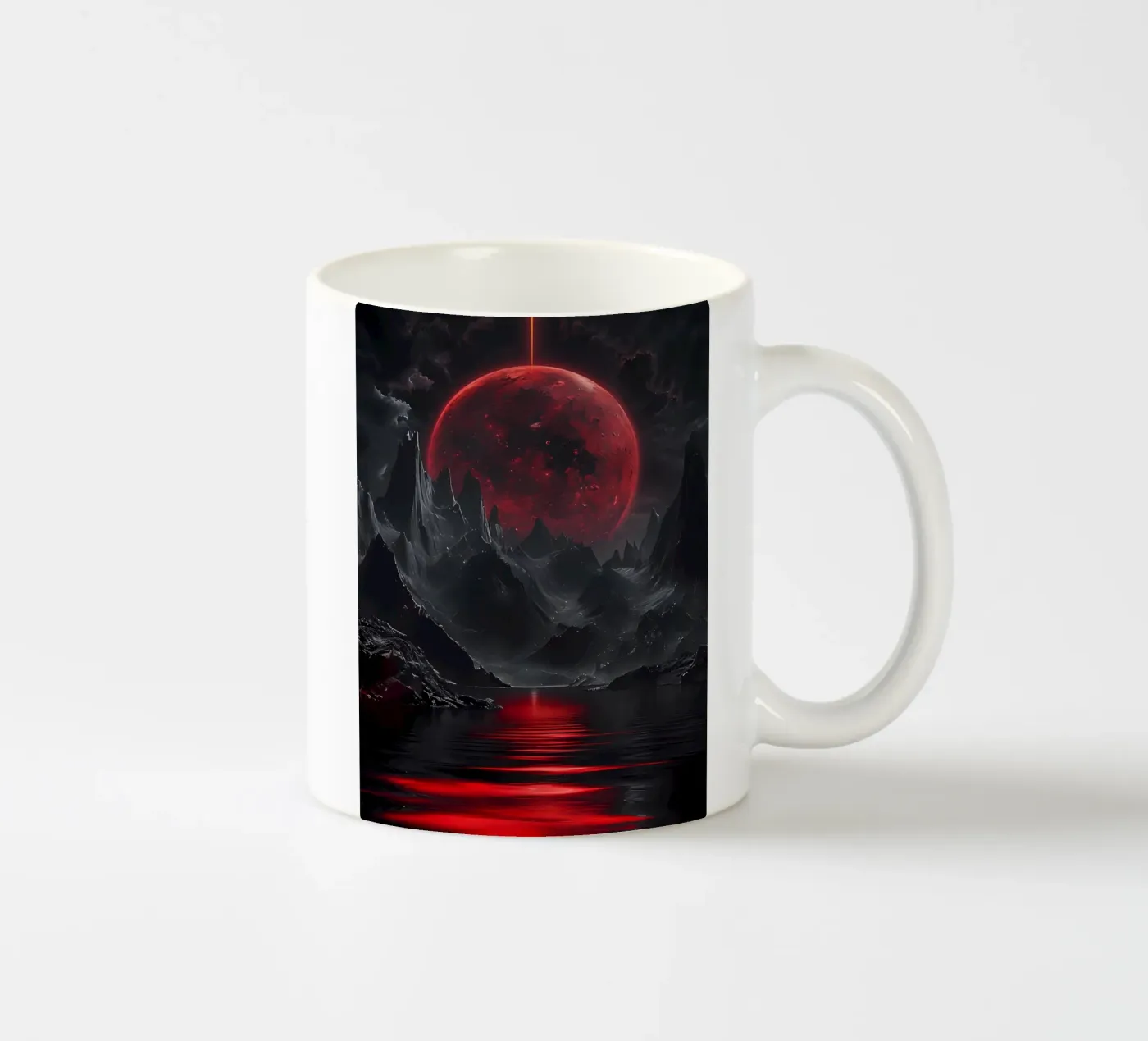 Crimson Eclipse ceramic mug by Artistic-shop