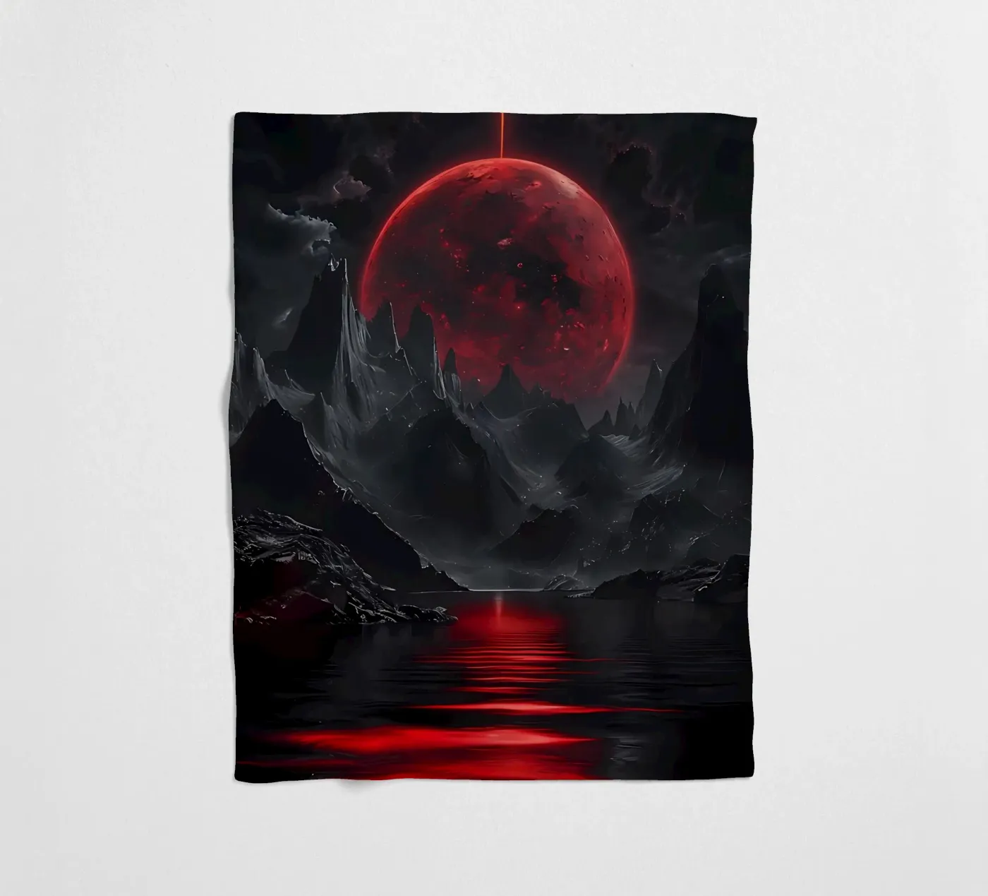 Karmijnrode Eclips fleecedeken van Artistic-shop