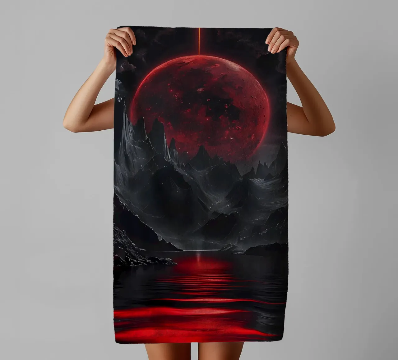 Crimson Eclipse badhanddoek van Artistic-shop