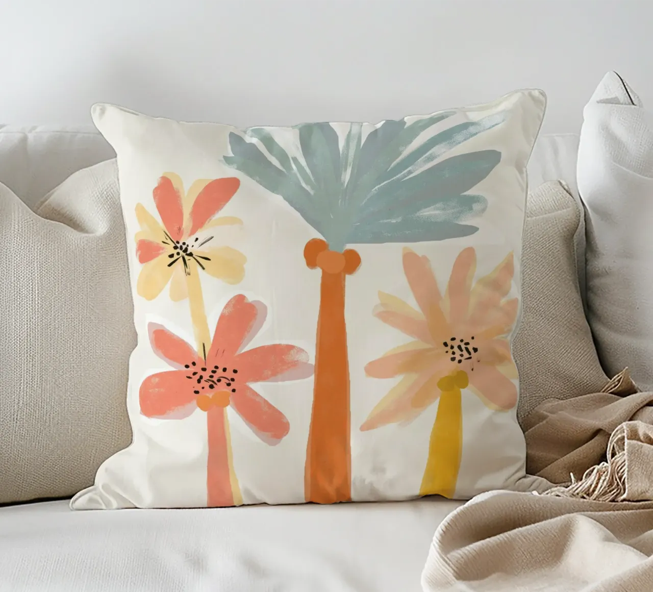 Palm Trees No 2 cuscino da treechild