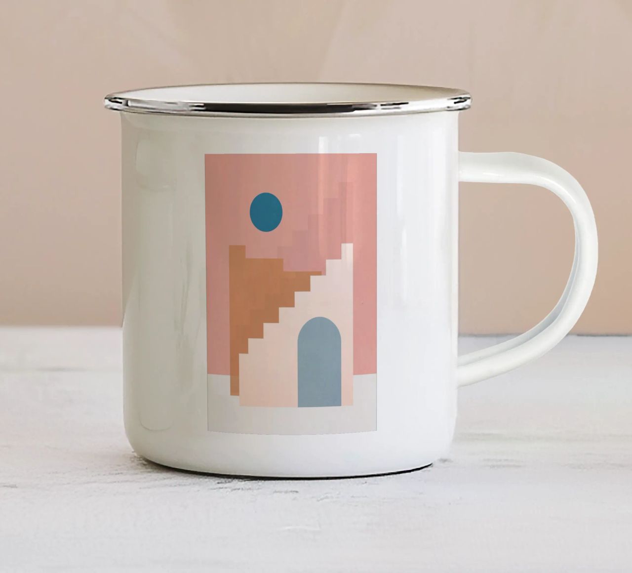 Astratto minimale 17 tazza in smalto da Gaite