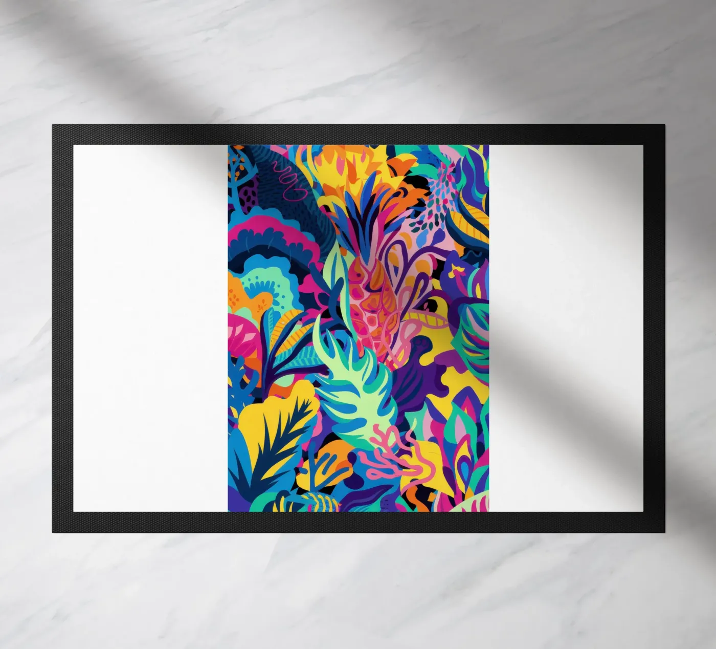Psychedelic Jungle Pattern doormat by Bring Hues