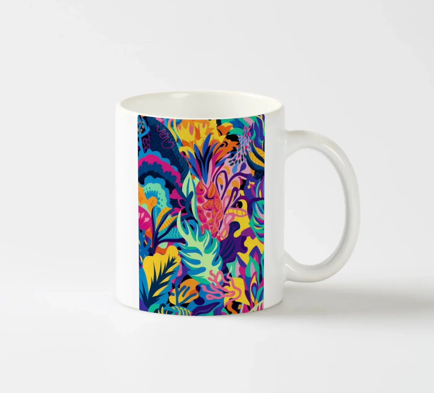 Psychedelic Jungle Pattern ceramic mug by Bring Hues