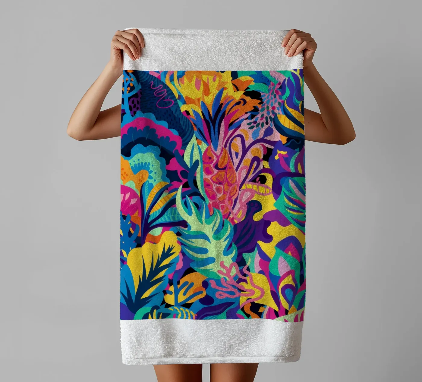 Psychedelic Jungle Pattern towel by Bring Hues