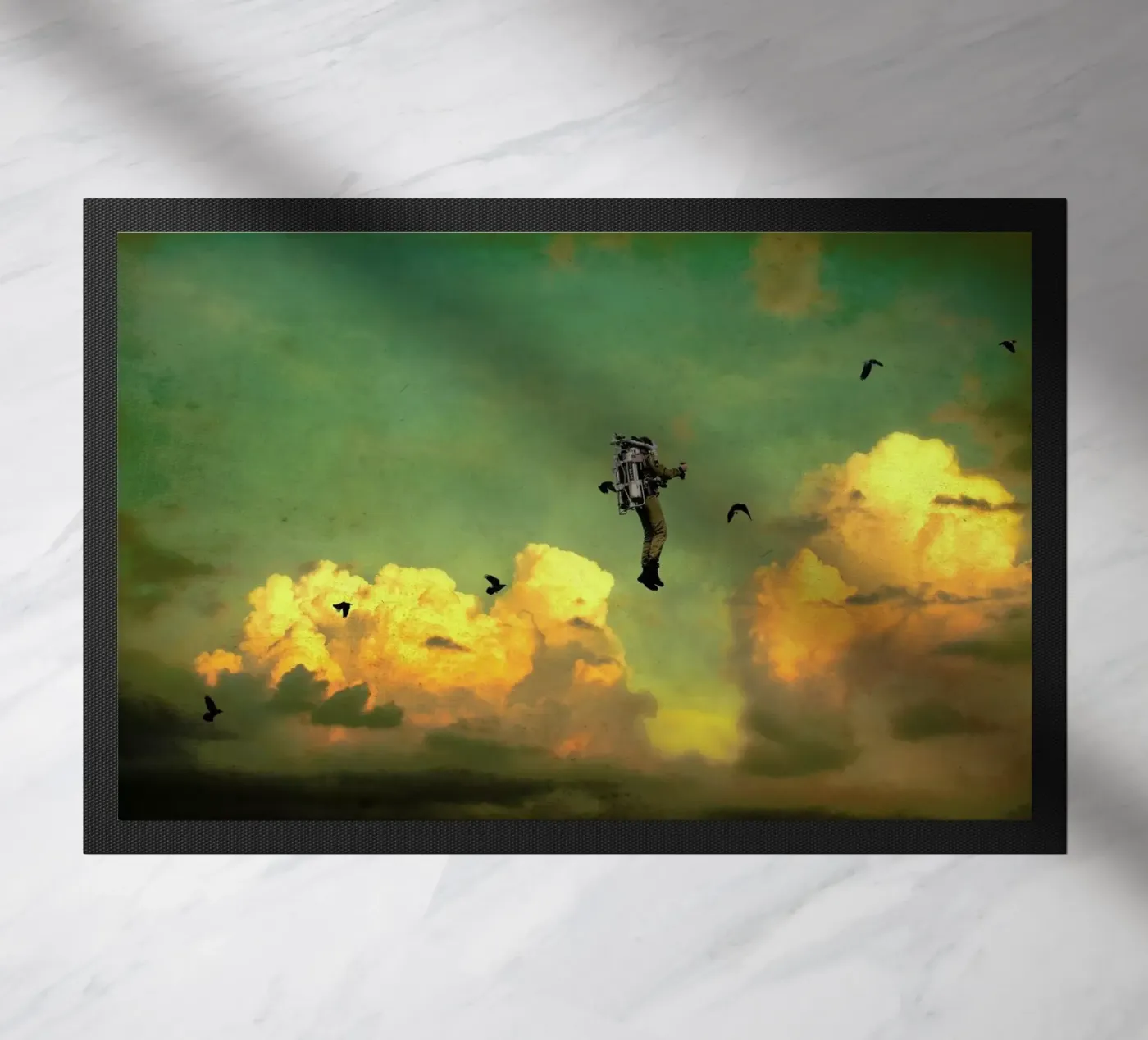 Icarus doormat by Jason Brueck