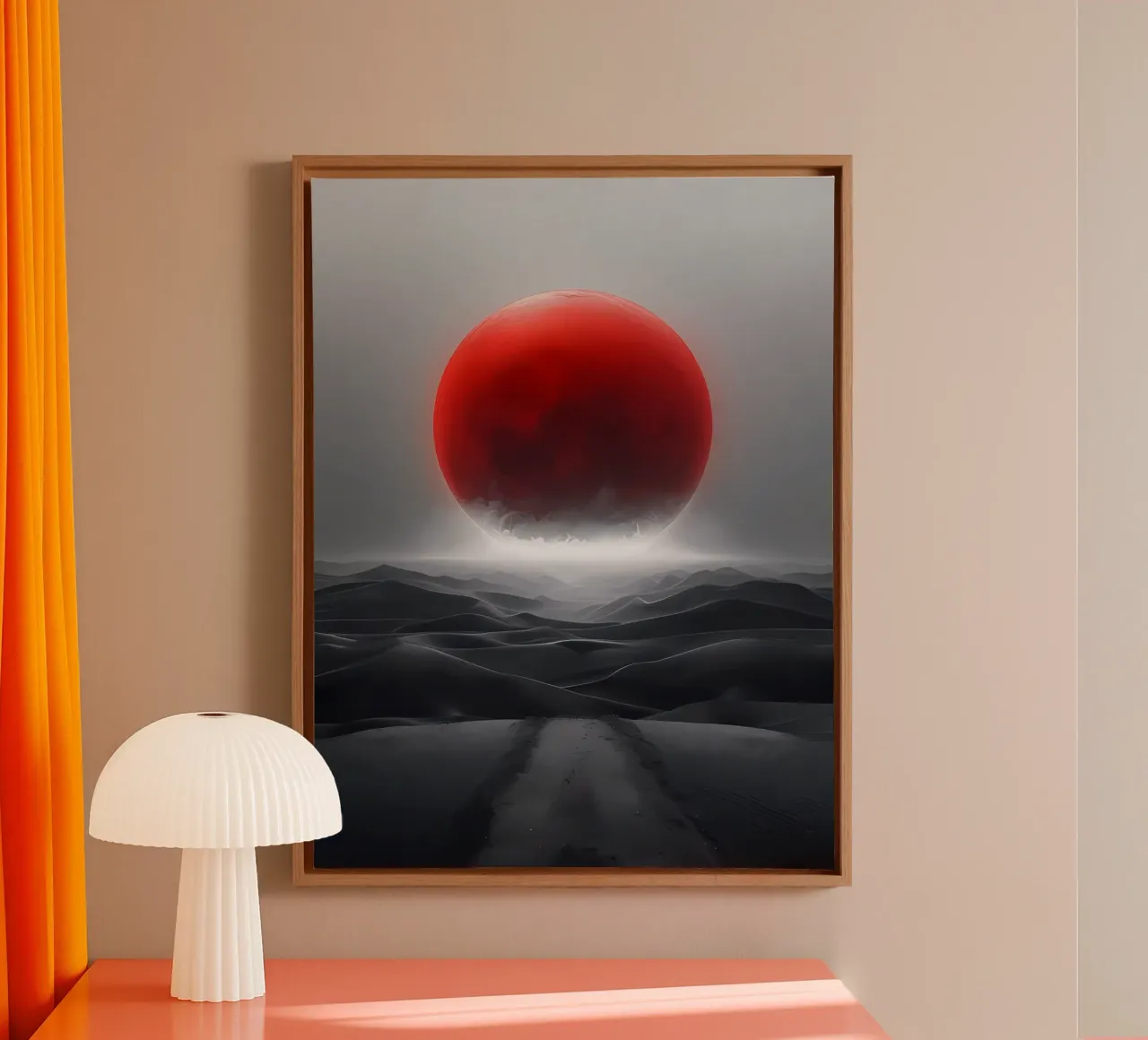 Orizzonte Cremisi tela con Cornice a cassetta da Artistic-shop