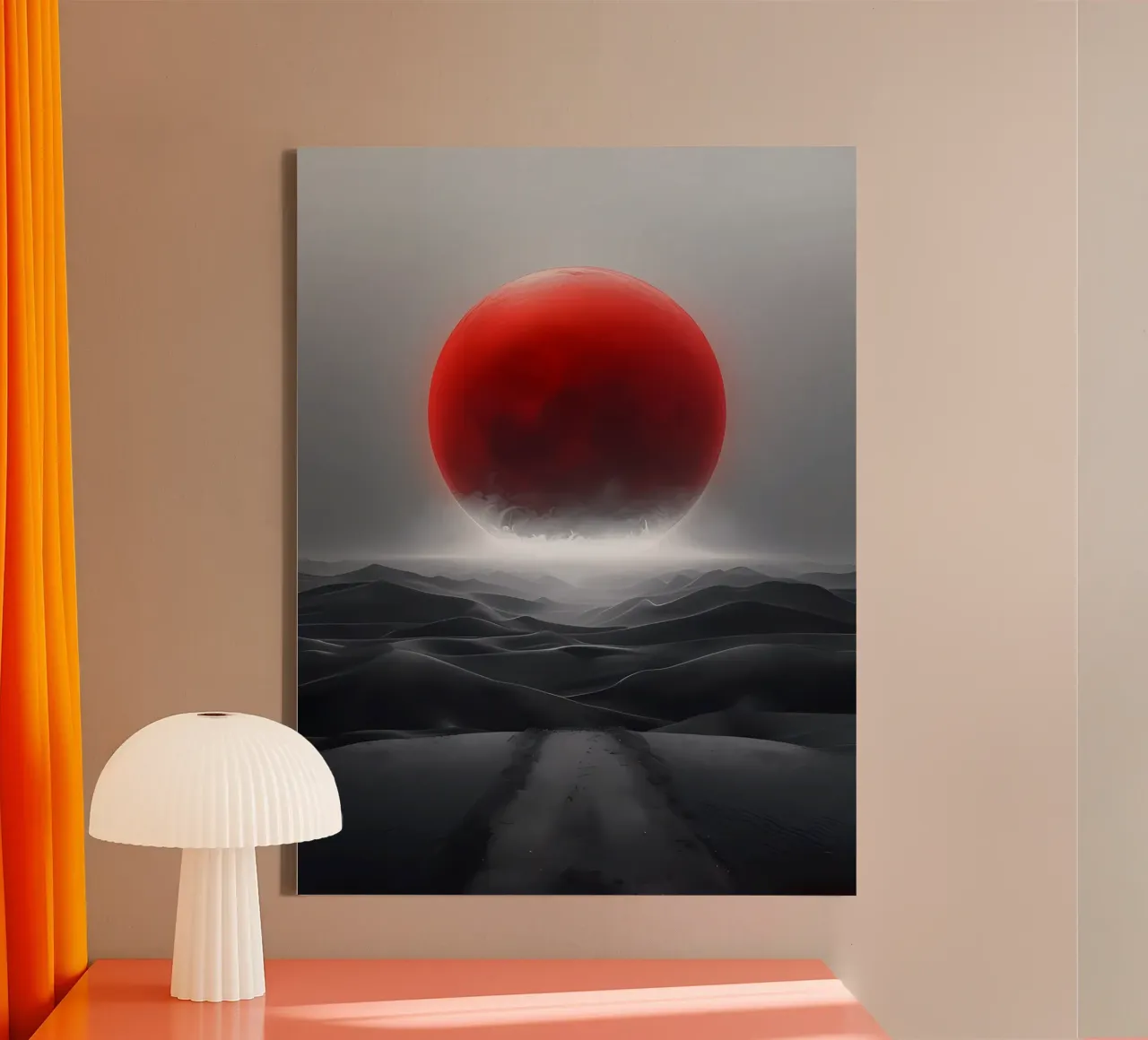 Orizzonte Cremisi tela con Cornice a cassetta da Artistic-shop