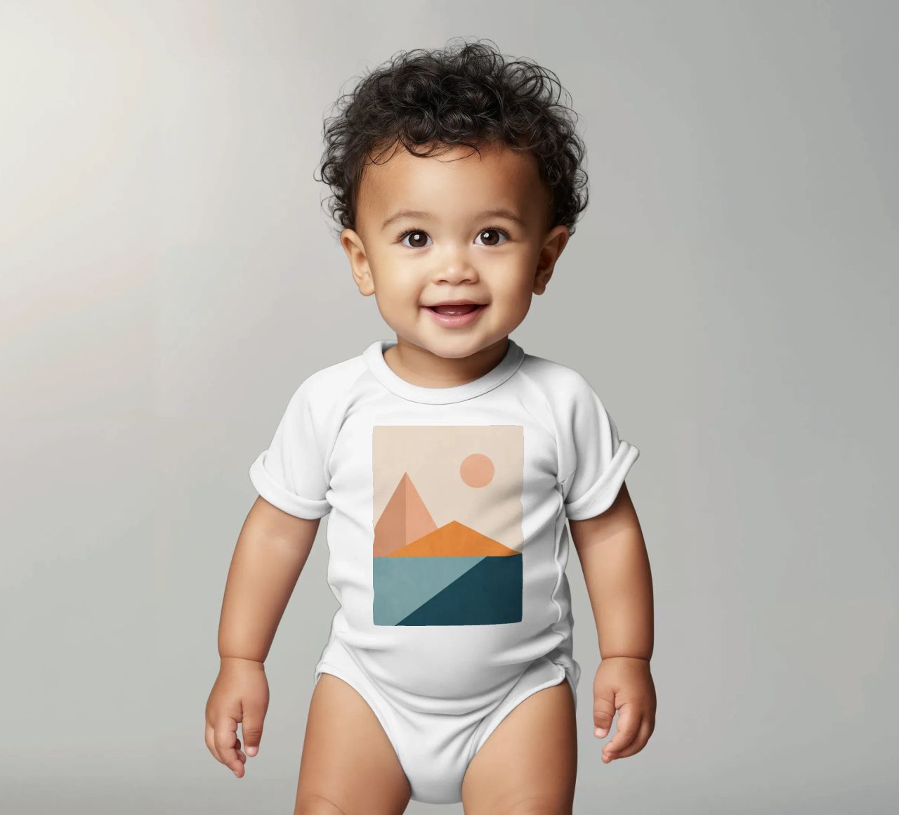 Minimal Abstract 16 short-sleeve baby romper by Gaite