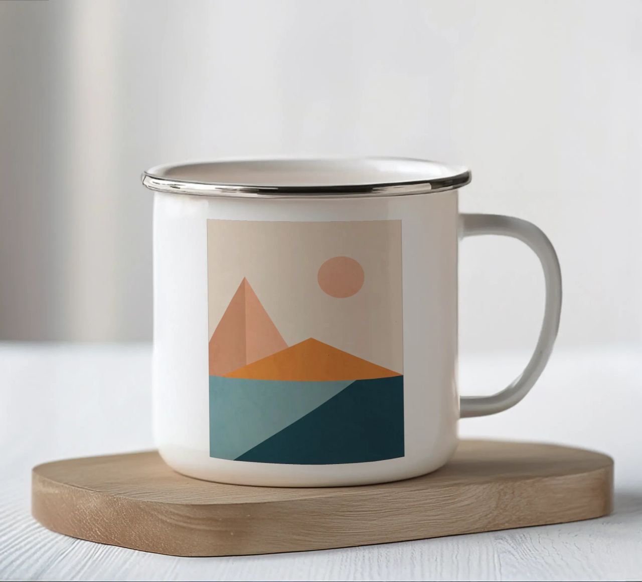 Minimal Abstract 16 enamel mug by Gaite